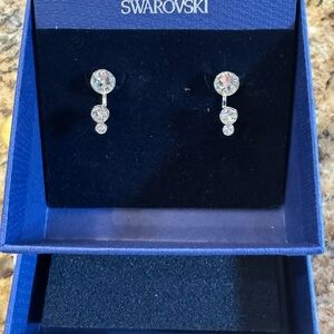 Swarovski Silver Crystal Drop Earrings